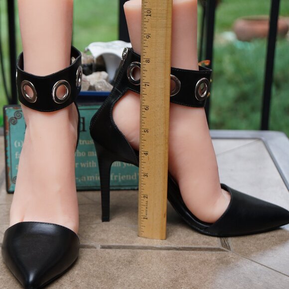 ZARA TRAFALUC  NEGRO/BLACK/NOIR  anklLeather HEELS - Picture 12 of 14